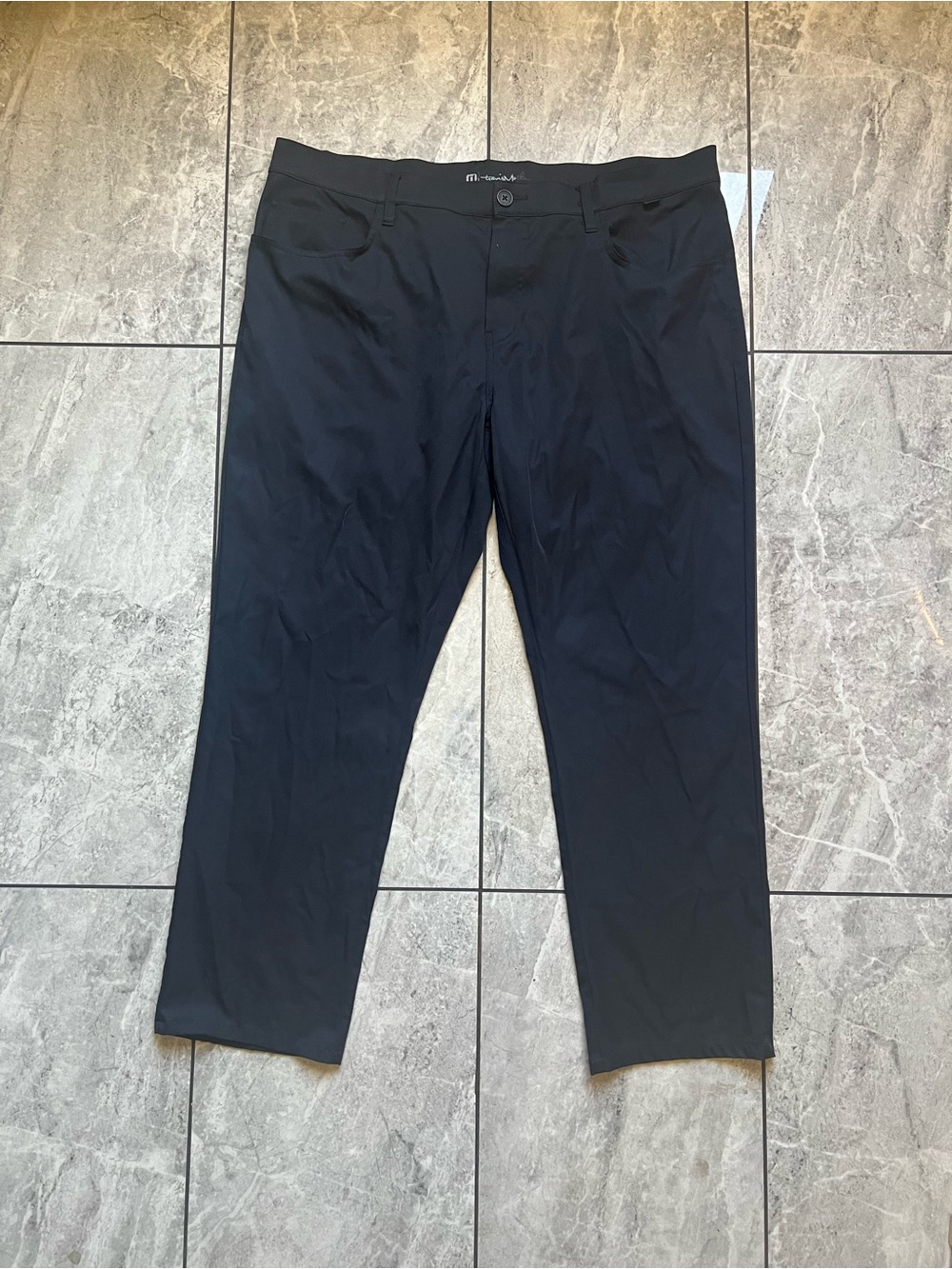 TravisMathew Mens Black Performance Golf Pants Size 40 Black 100% Polyester Tech